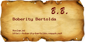 Boberity Bertolda névjegykártya